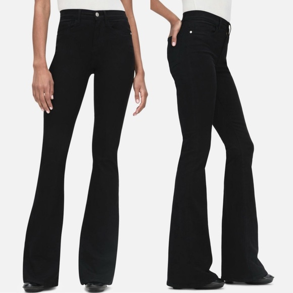 FRAME Le High Flare in‎ Film Noir size 30 Black Jeans - Picture 1 of 7